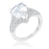 Rhyne 5.8ct CZ Rhodium Pear Cocktail Ring