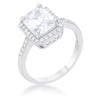 Ariana 2.95ct CZ Rhodium Classic Ring